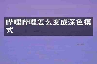 哔哩哔哩怎么变成深色模式