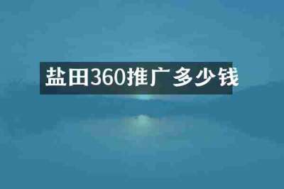 盐田360推广多少钱