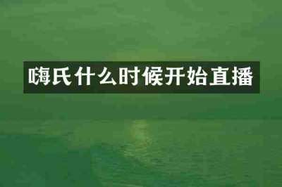 嗨氏什么时候开始直播