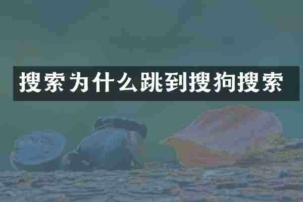 搜索为什么跳到搜狗搜索