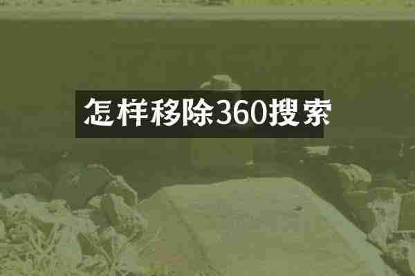 怎样移除360搜索