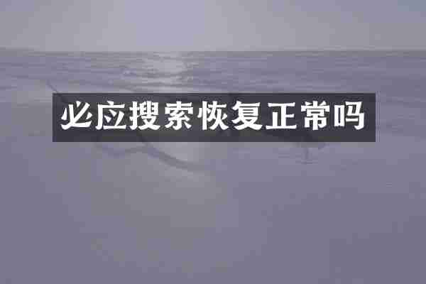 必应搜索恢复正常吗