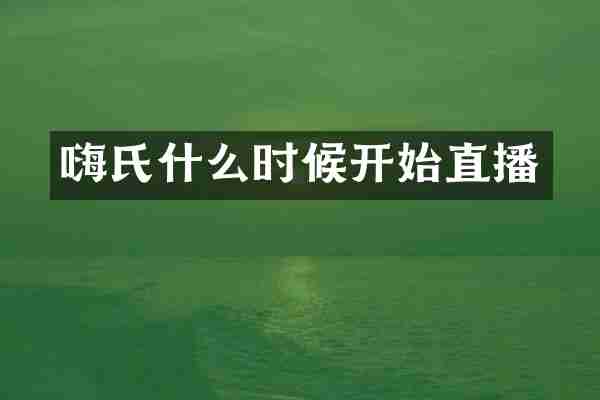 嗨氏什么时候开始直播