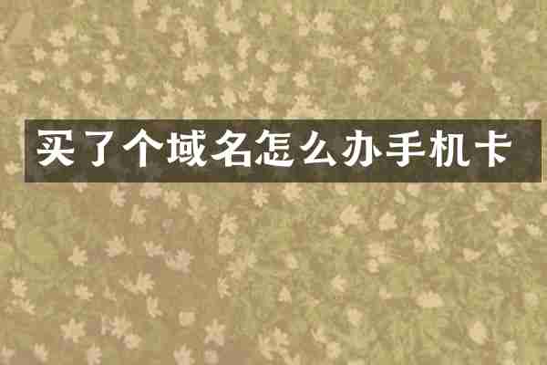 买了个域名怎么办