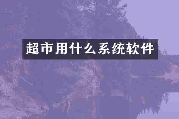 超市用什么系统软件