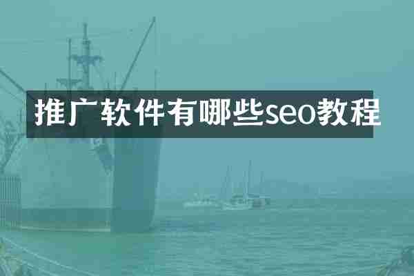 推广软件有哪些seo教程