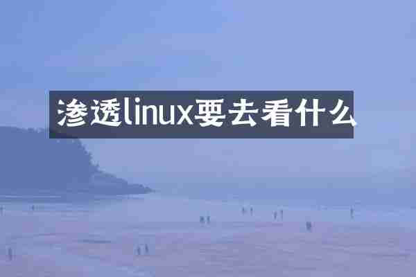 渗透linux要去看什么