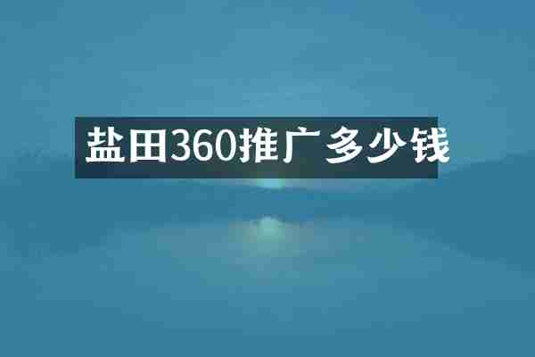 盐田360推广多少钱