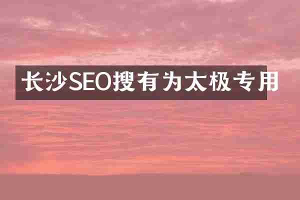 长沙SEO搜有为太极专用