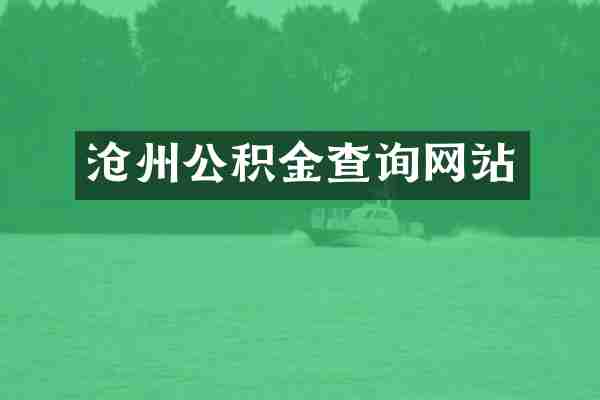 沧州公积金查询网站
