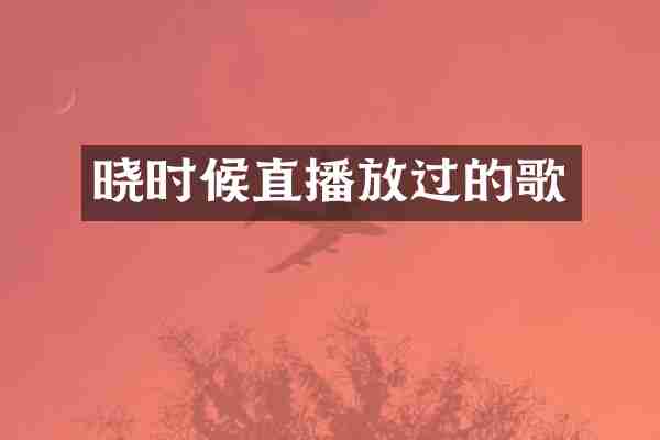 晓时候直播放过的歌