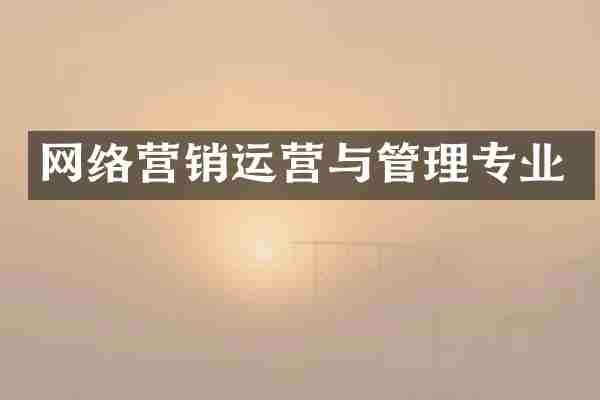 网络营销运营与管理专业
