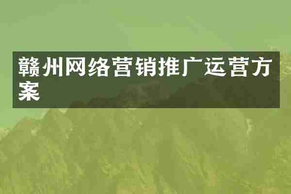 赣州网络营销推广运营方案