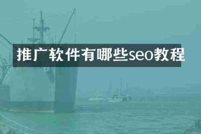 推广软件有哪些seo教程