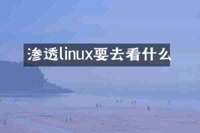 渗透linux要去看什么