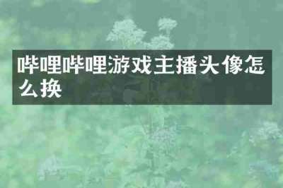 哔哩哔哩游戏主播头像怎么换