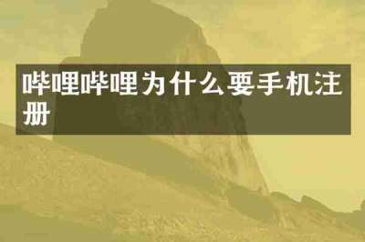 哔哩哔哩为什么要手机注册