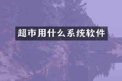 超市用什么系统软件