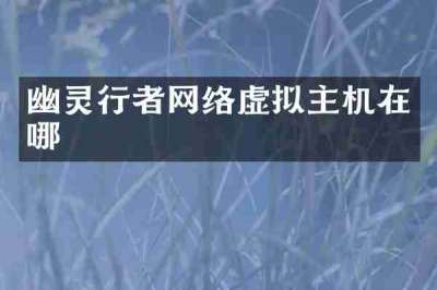 幽灵行者网络虚拟主机在哪