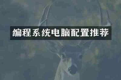 编程系统电脑配置推荐