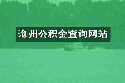 沧州公积金查询网站