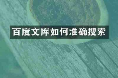 百度文库如何准确搜索
