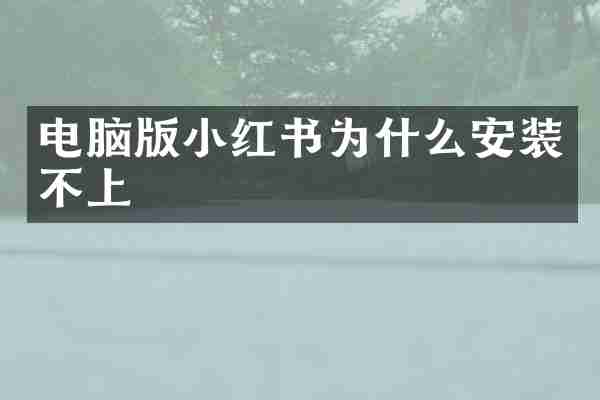 电脑版小红书为什么安装不上