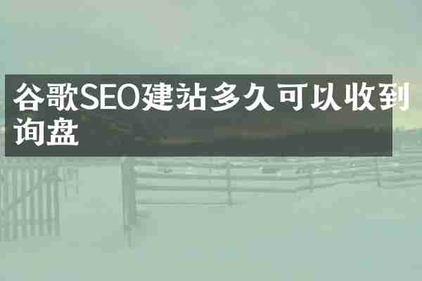 谷歌SEO建站多久可以收到询盘