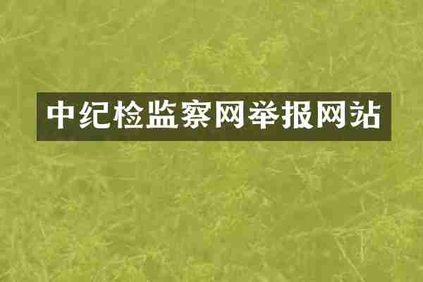 中纪检监察网举报网站