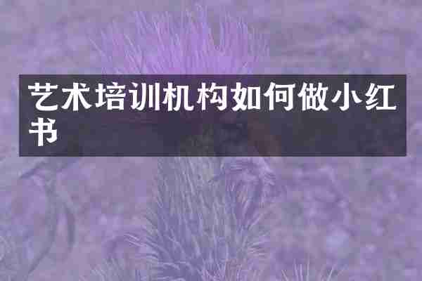 艺术培训机构如何做小红书