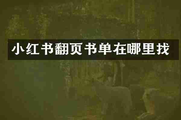 小红书翻页书单在哪里找