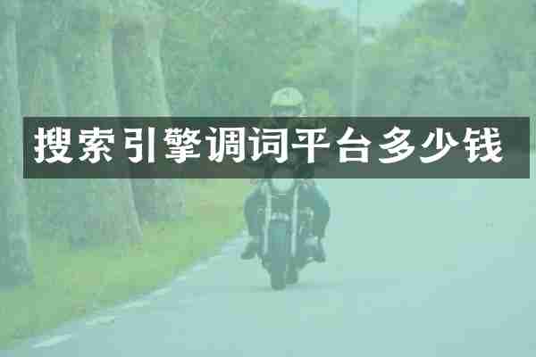 搜索引擎调词平台多少钱