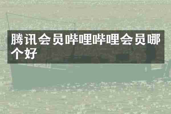 腾讯会员哔哩哔哩会员哪个好