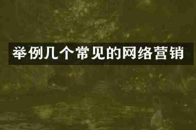 举例几个常见的网络营销