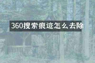 360搜索痕迹怎么去除