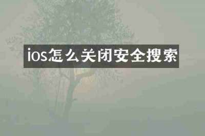 ios怎么关闭安全搜索