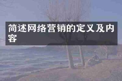 简述网络营销的定义及内容