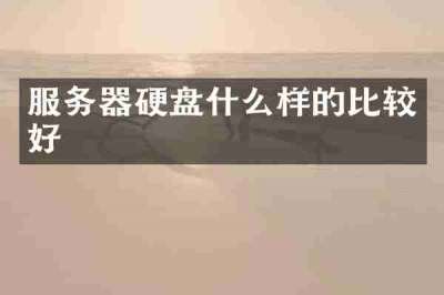 服务器硬盘什么样的比较好