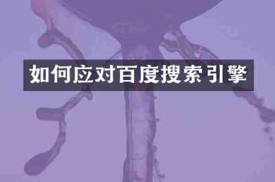 如何应对百度搜索引擎