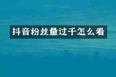 抖音粉丝量过千怎么看