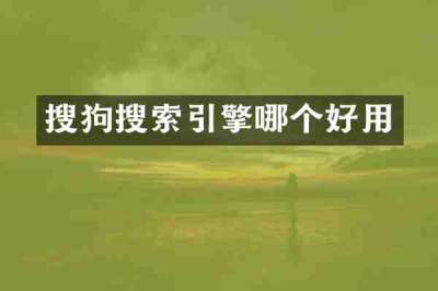 搜狗搜索引擎哪个好用