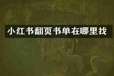小红书翻页书单在哪里找
