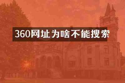 360网址为啥不能搜索
