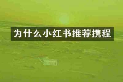 为什么小红书推荐携程