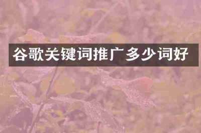 谷歌关键词推广多少词好