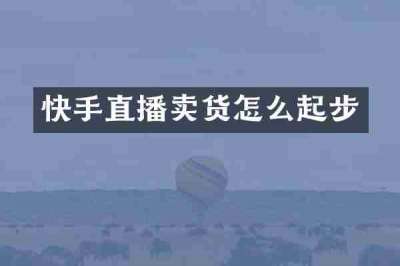 快手直播卖货怎么起步