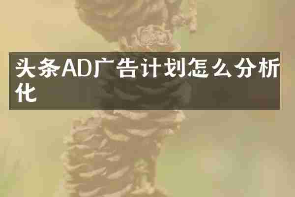头条AD广告计划怎么分析优化