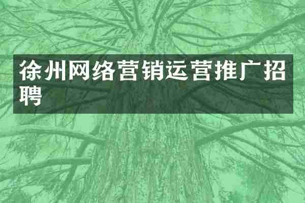 徐州网络营销运营推广招聘