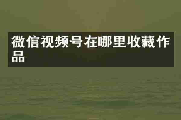 微信视频号在哪里收藏作品
