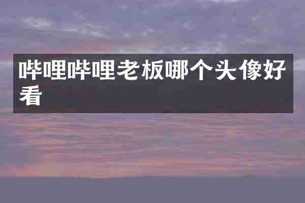 哔哩哔哩老板哪个头像好看